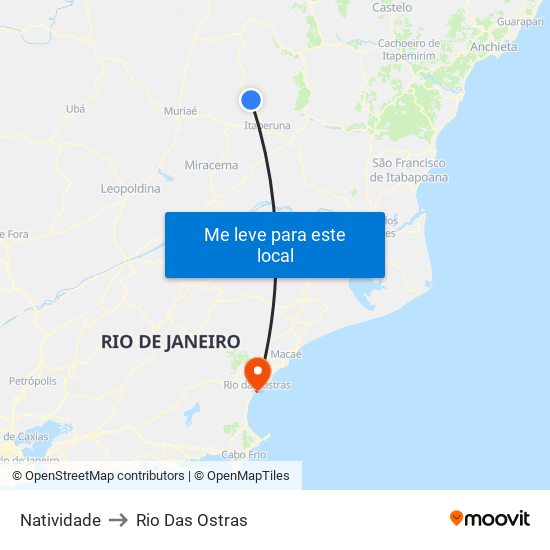 Natividade to Rio Das Ostras map