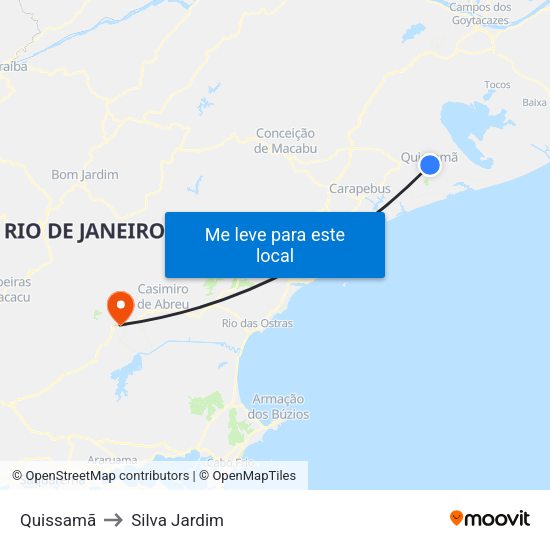 Quissamã to Silva Jardim map