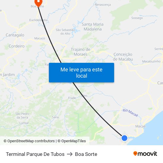 Terminal Parque De Tubos to Boa Sorte map