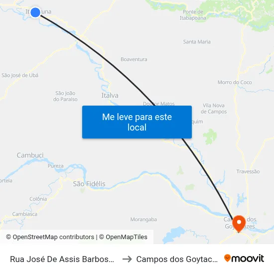 Rua José De Assis Barbosa, 368 to Campos dos Goytacazes map