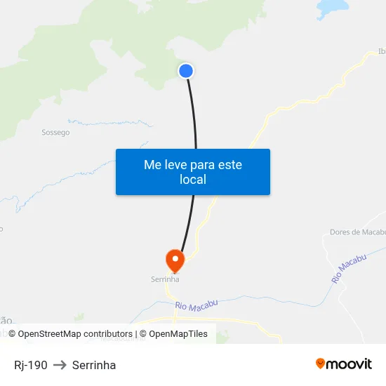 Rj-190 to Serrinha map