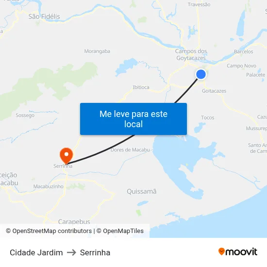 Cidade Jardim to Serrinha map