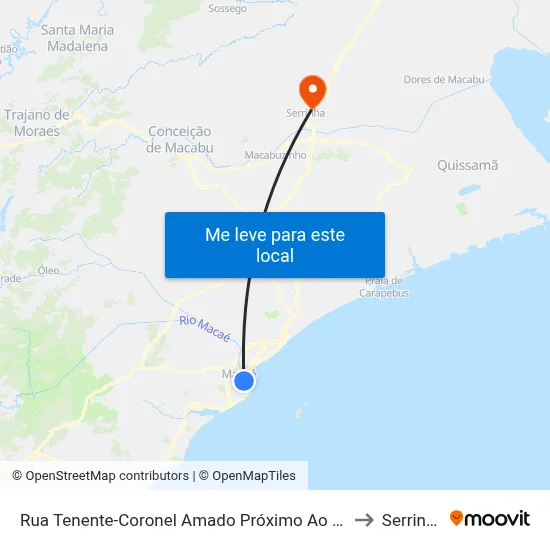 Rua Tenente-Coronel Amado Próximo Ao 203 to Serrinha map