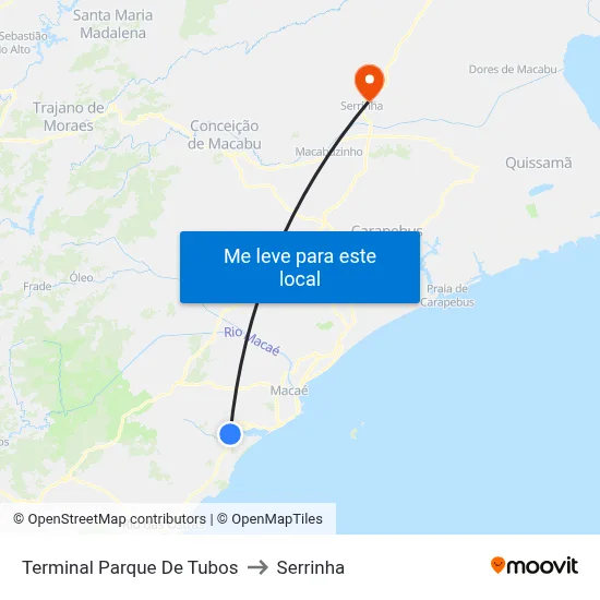 Terminal Parque De Tubos to Serrinha map