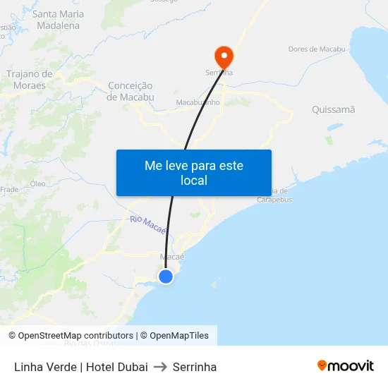 Linha Verde | Hotel Dubai to Serrinha map