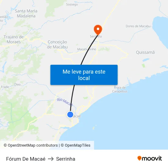Fórum De Macaé to Serrinha map