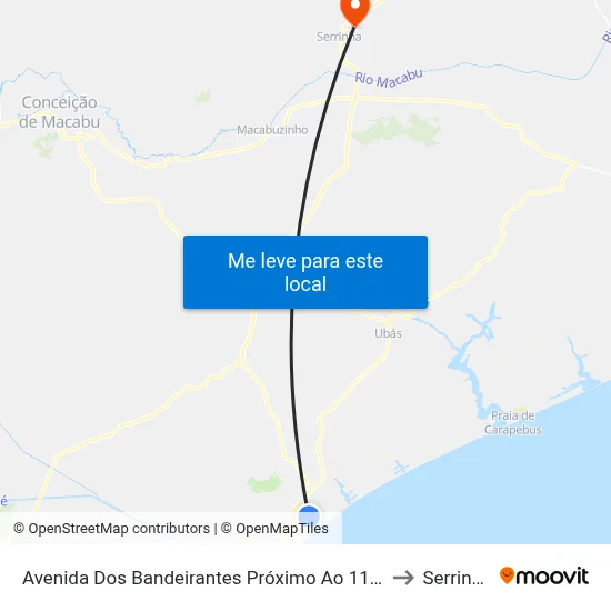 Avenida Dos Bandeirantes Próximo Ao 1158 to Serrinha map