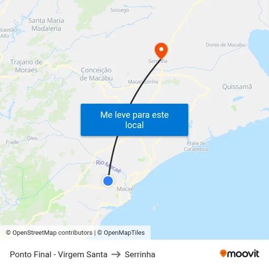 Ponto Final - Virgem Santa to Serrinha map