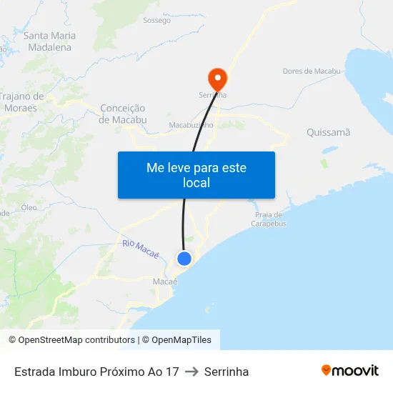Estrada Imburo Próximo Ao 17 to Serrinha map