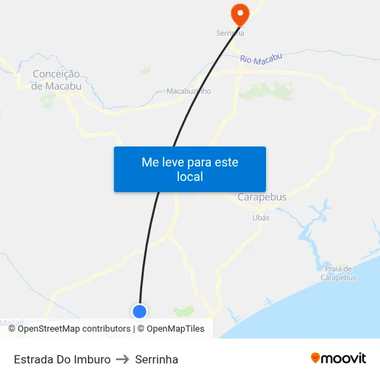 Estrada Do Imburo to Serrinha map