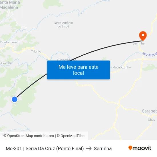 Mc-301 | Serra Da Cruz (Ponto Final) to Serrinha map