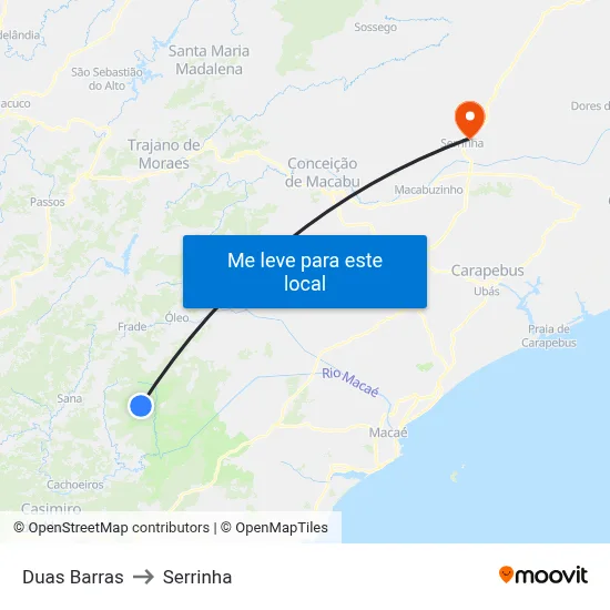 Duas Barras to Serrinha map