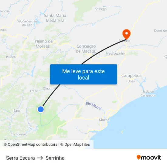 Serra Escura to Serrinha map