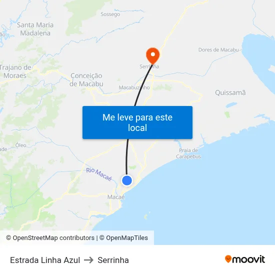 Estrada Linha Azul to Serrinha map
