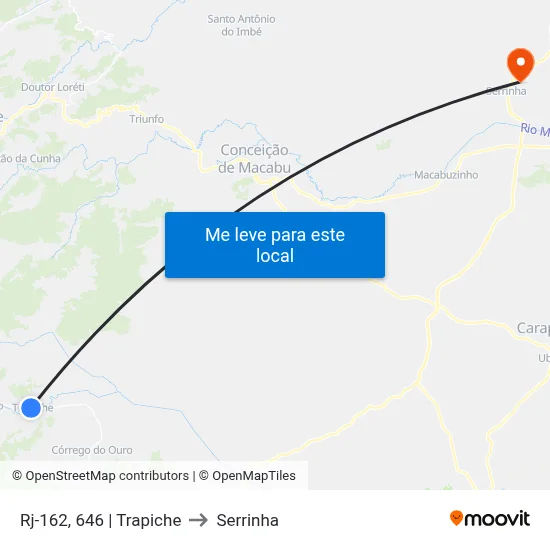 Rj-162, 646 | Trapiche to Serrinha map