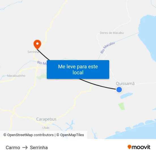 Carmo to Serrinha map