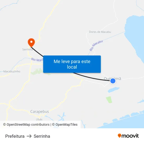 Prefeitura to Serrinha map