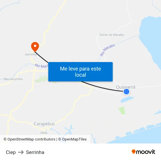 Ciep to Serrinha map