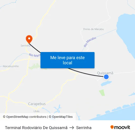 Terminal Rodoviário De Quissamã to Serrinha map