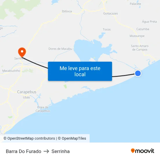 Barra Do Furado to Serrinha map