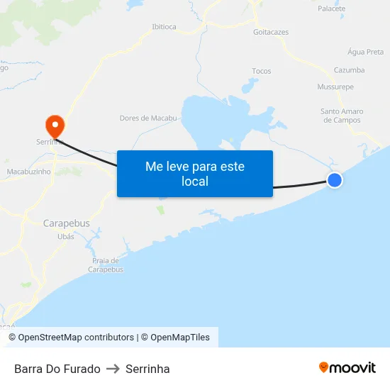 Barra Do Furado to Serrinha map