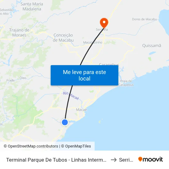 Terminal Parque De Tubos - Linhas Intermunicipais to Serrinha map
