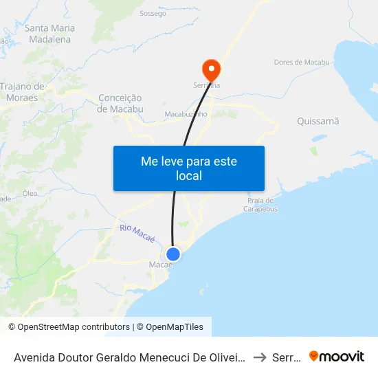 Avenida Doutor Geraldo Menecuci De Oliveira Próximo Ao 509 to Serrinha map