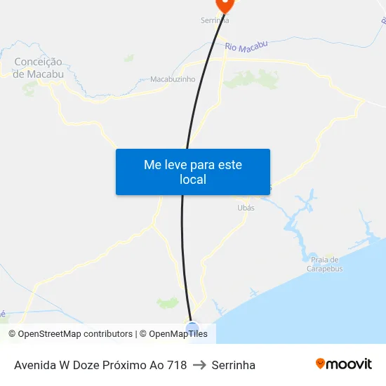Avenida W Doze Próximo Ao 718 to Serrinha map