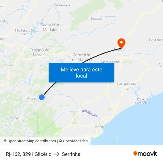 Rj-162, 829 | Glicério to Serrinha map
