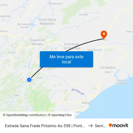Estrada Sana Frade Próximo Ao 558 | Ponto Final - Frade to Serrinha map