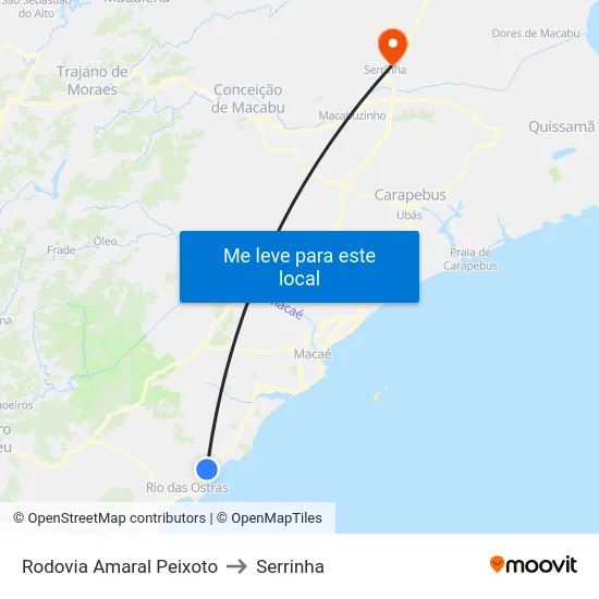 Rodovia Amaral Peixoto to Serrinha map