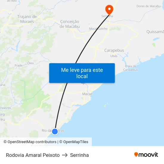 Rodovia Amaral Peixoto to Serrinha map