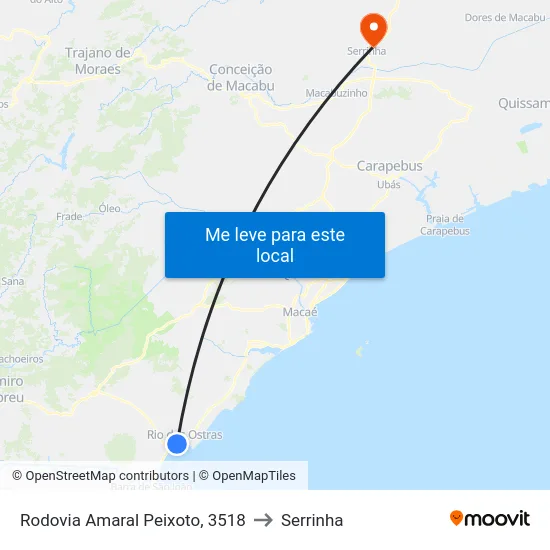 Rodovia Amaral Peixoto, 3518 to Serrinha map