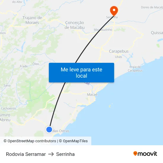 Rodovia Serramar to Serrinha map