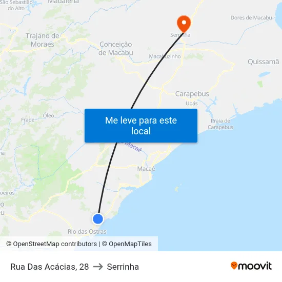 Rua Das Acácias, 28 to Serrinha map