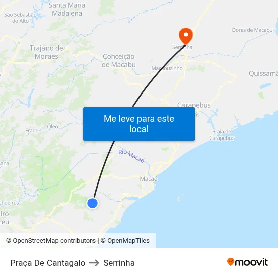 Praça De Cantagalo to Serrinha map