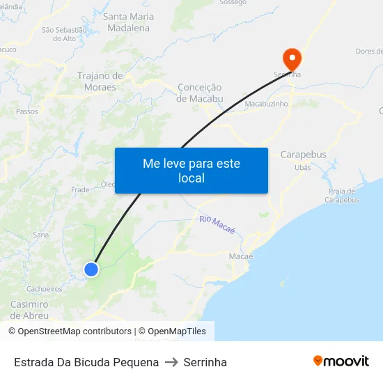 Estrada Da Bicuda Pequena to Serrinha map