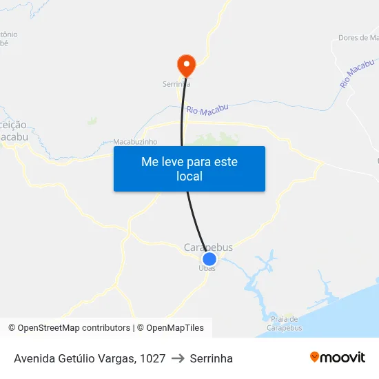 Avenida Getúlio Vargas, 1027 to Serrinha map