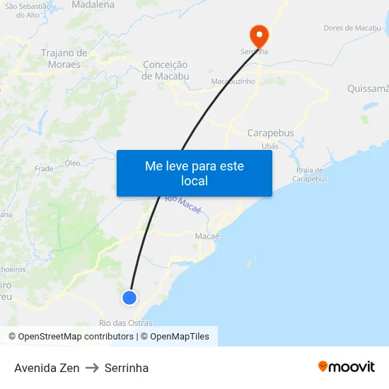 Avenida Zen to Serrinha map