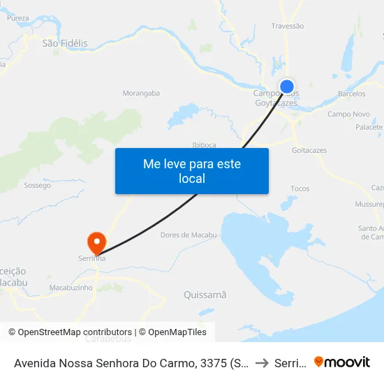Avenida Nossa Senhora Do Carmo, 3375 (Sentido Centro) to Serrinha map
