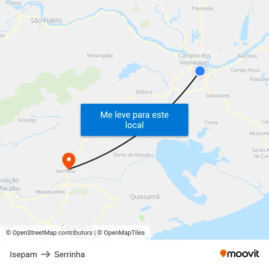 Isepam to Serrinha map