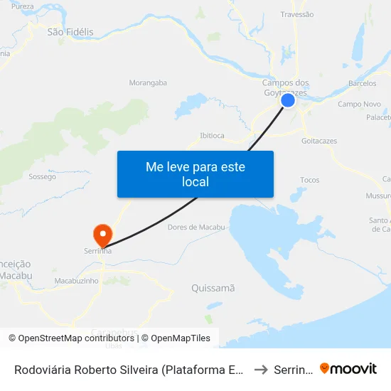 Rodoviária Roberto Silveira (Plataforma Externa) to Serrinha map