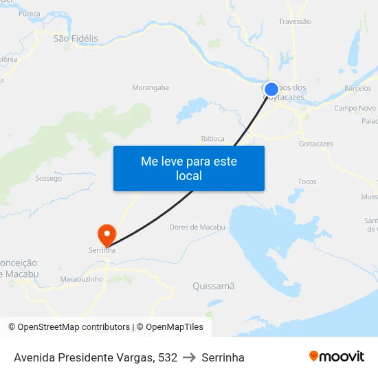 Avenida Presidente Vargas, 532 to Serrinha map