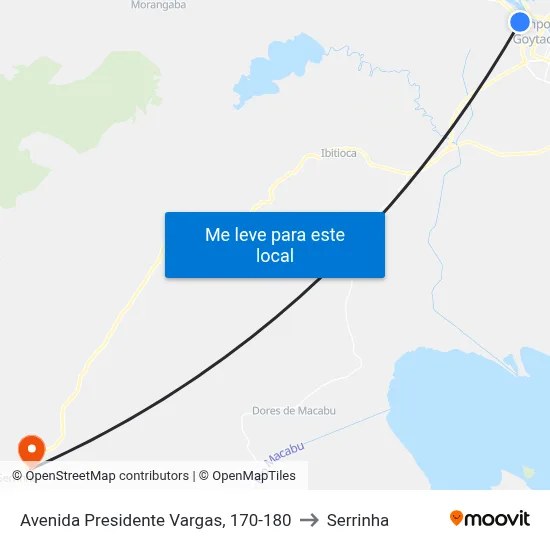 Avenida Presidente Vargas, 170-180 to Serrinha map