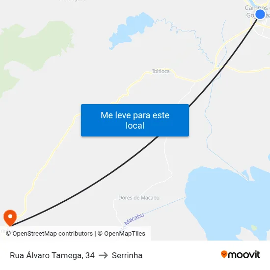 Rua Álvaro Tamega, 34 to Serrinha map