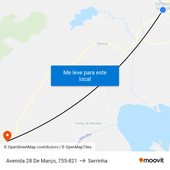 Avenida 28 De Março, 755-821 to Serrinha map