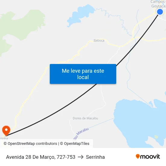 Avenida 28 De Março, 727-753 to Serrinha map