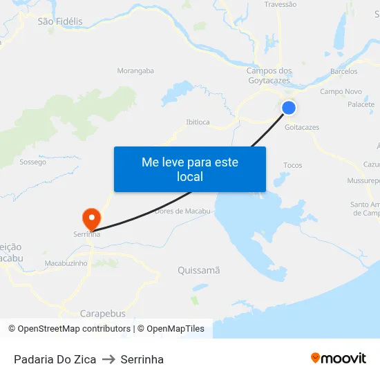 Padaria Do Zica to Serrinha map