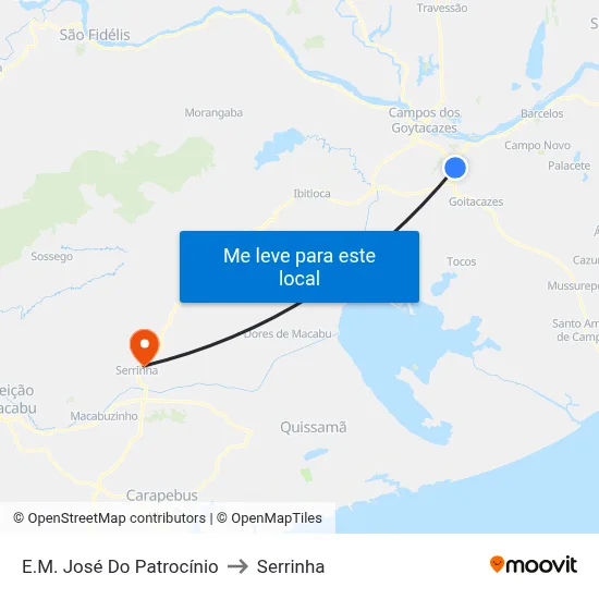 E.M. José Do Patrocínio to Serrinha map