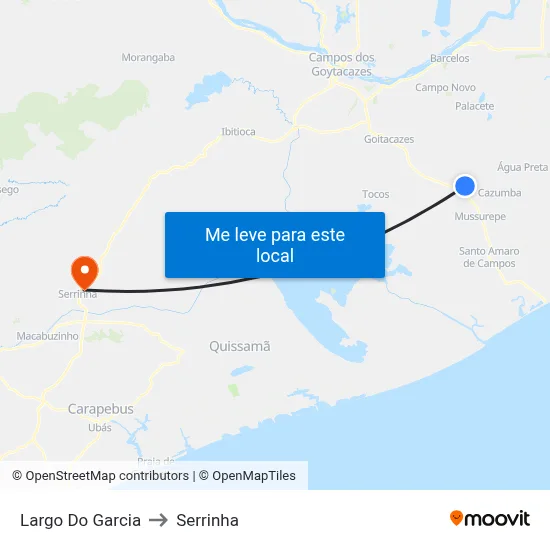 Largo Do Garcia to Serrinha map